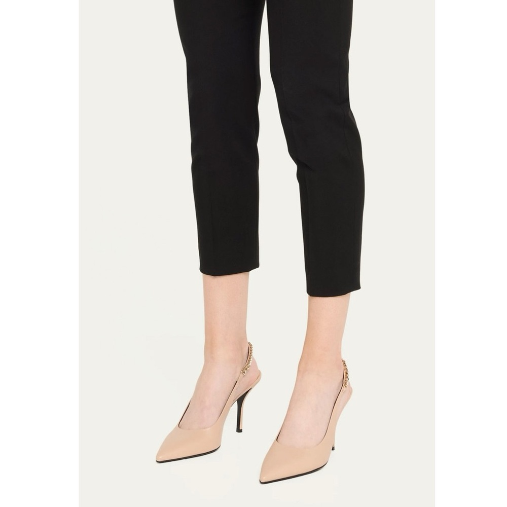 Gucci Women's Nude Pointed-Toe Slingback Pumps with Chain Detail - Picture 2 of 6